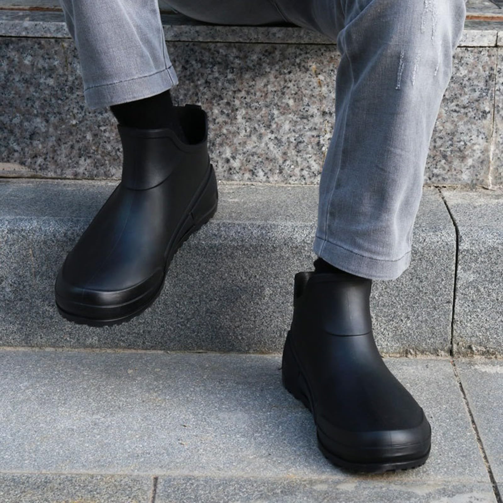 riou Botas De Agua Mujer Cortas Moda Flexible Antideslizante Zapatos Jardin Botines Goma Impermeables