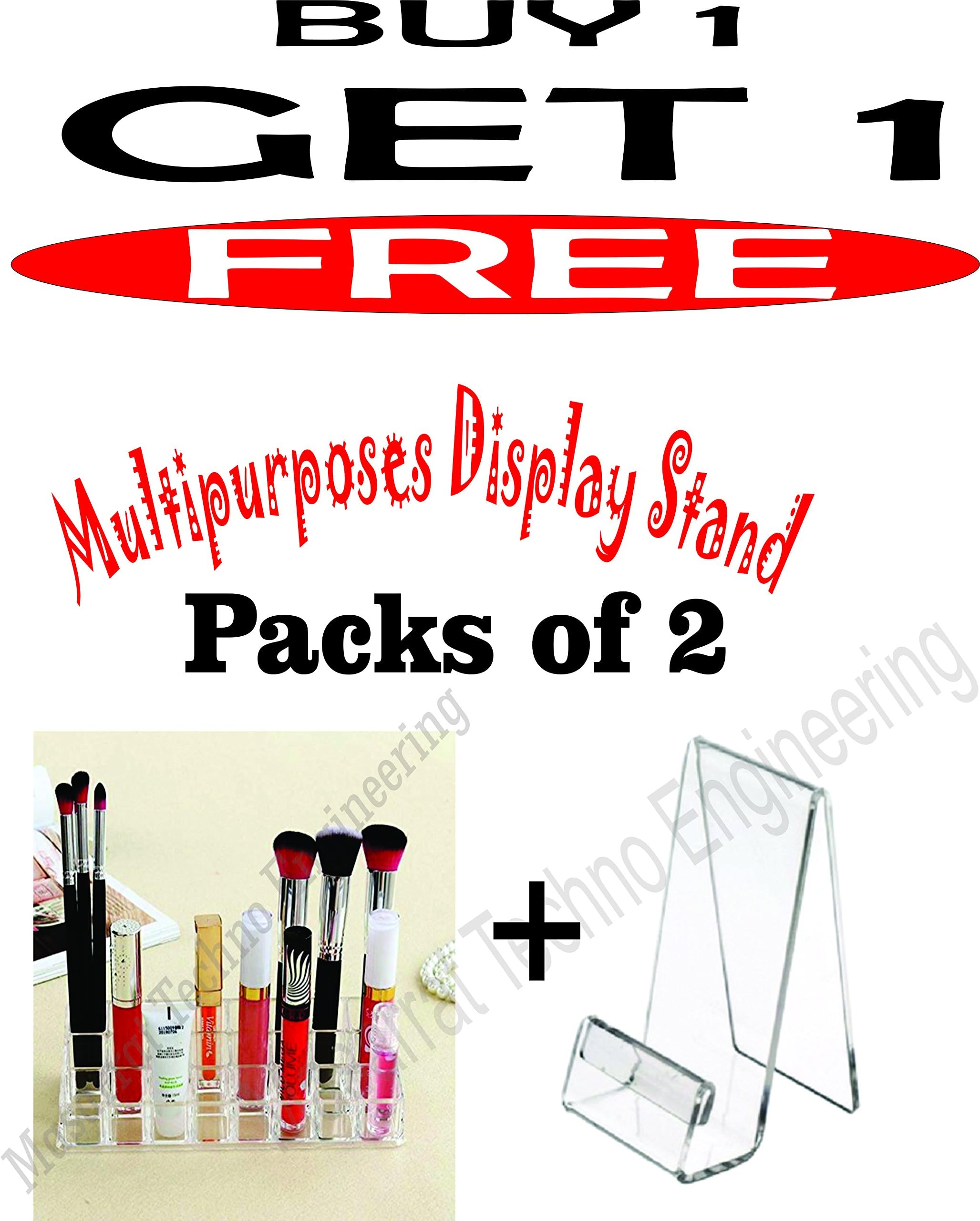 Masarrat Acrylic Dressing Table Organizer, Cosmetic Display Stand, Mobile Holder, Mobile Stand, Acrylic Stand for Kajal, Lipstick,Cream, Mascara, Eyelinear, Mobile Display Multipurpose Holder