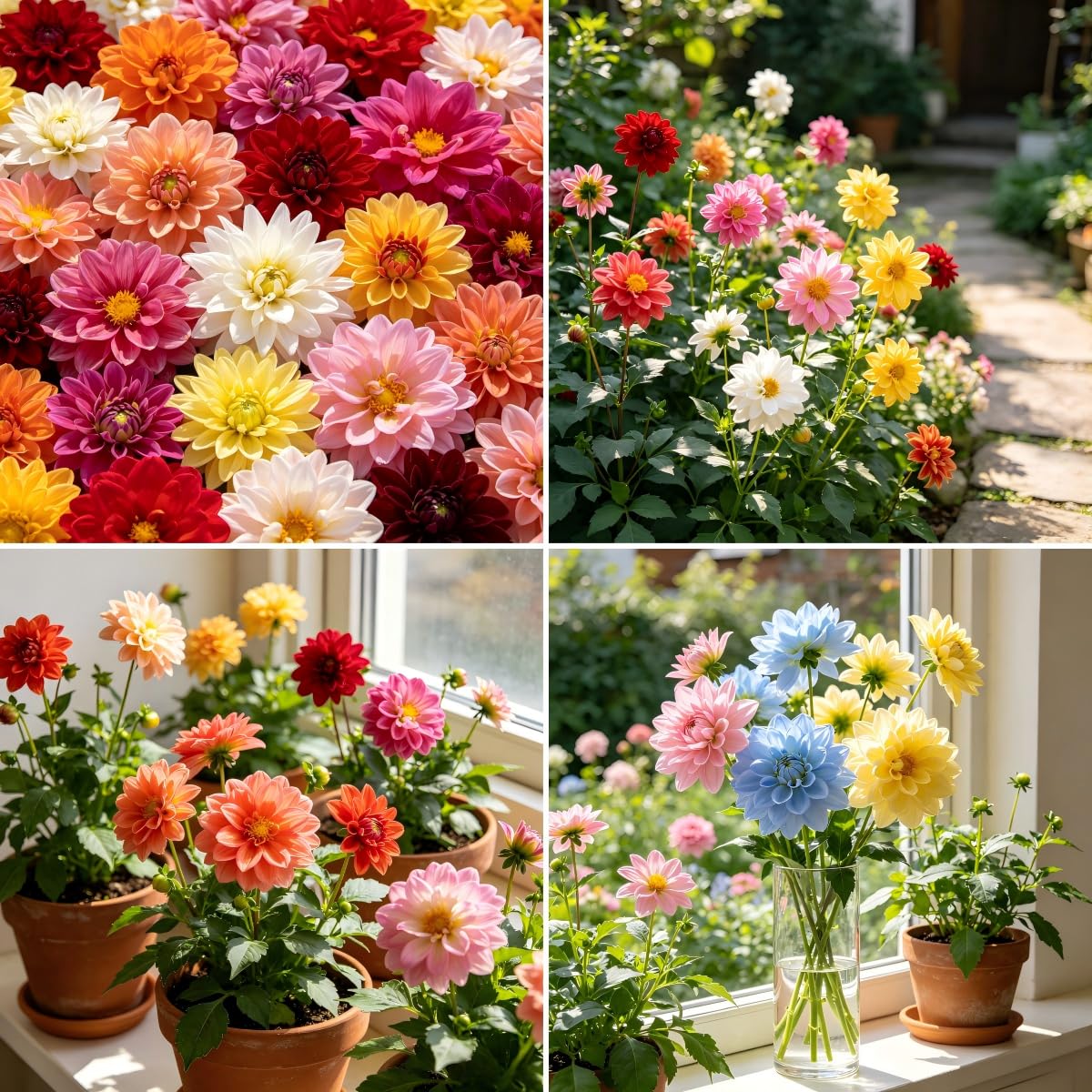 CarpetC 1000+ Mixed Dwarf Dahlia Seeds for Planting, Compact Perennial with Long-Lasting Blooms, Non-GMO Heirloom Dahlia pinnata for Garden Borders, Containers & Cut Flowers