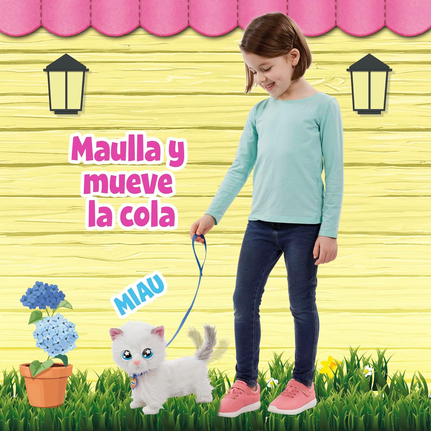 Bizak Animagic 64550196 Mimi Mimitos Interactive Plush Animal from 2 Years Old Cute and Funny Kitten Very Soft Walks, Aims and Wobbles the Tail