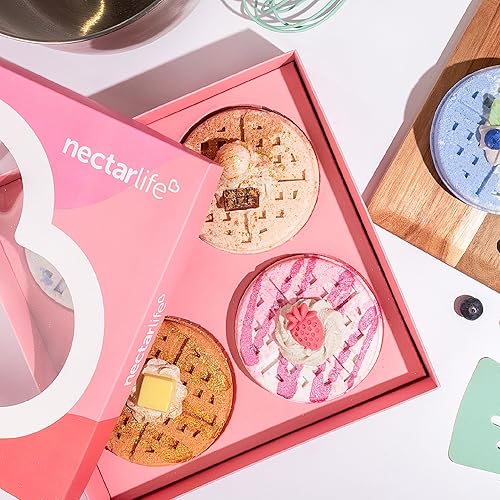 Miniatura 4 de Juego de regalo de bomba de baño de gofres, bomba de baño de burbujas, bomba de baño relajante para niños, bombas de baño hechas a mano, bombas de