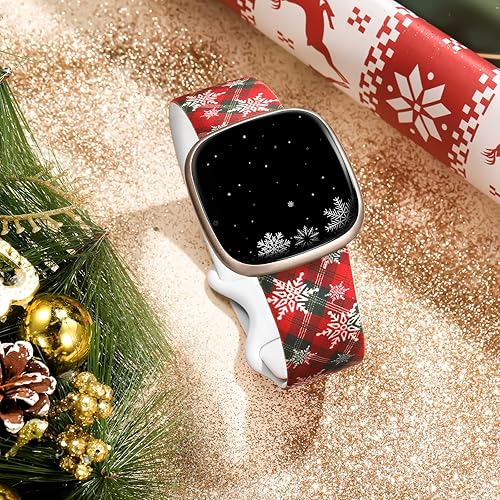 Vista 18 de Dirrelo Compatible con Fitbit Sense Versa 3 correas para mujeres y hombres, correa de repuesto suave luminosa para reloj inteligente Sense Versa 4