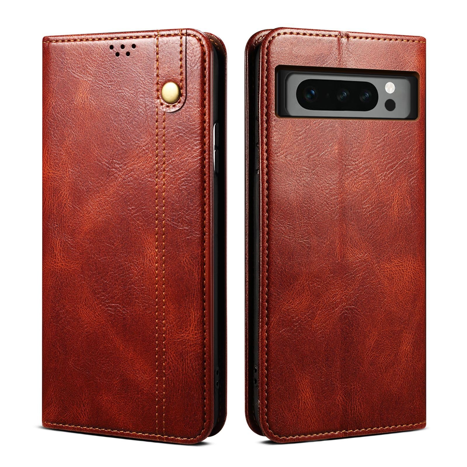 Wallet Business Case for Google Pixel 9, Magnetic Flip Leather Case with Card Slots Kickstand Retro Business Phone Cover,Brown,9 6.3''