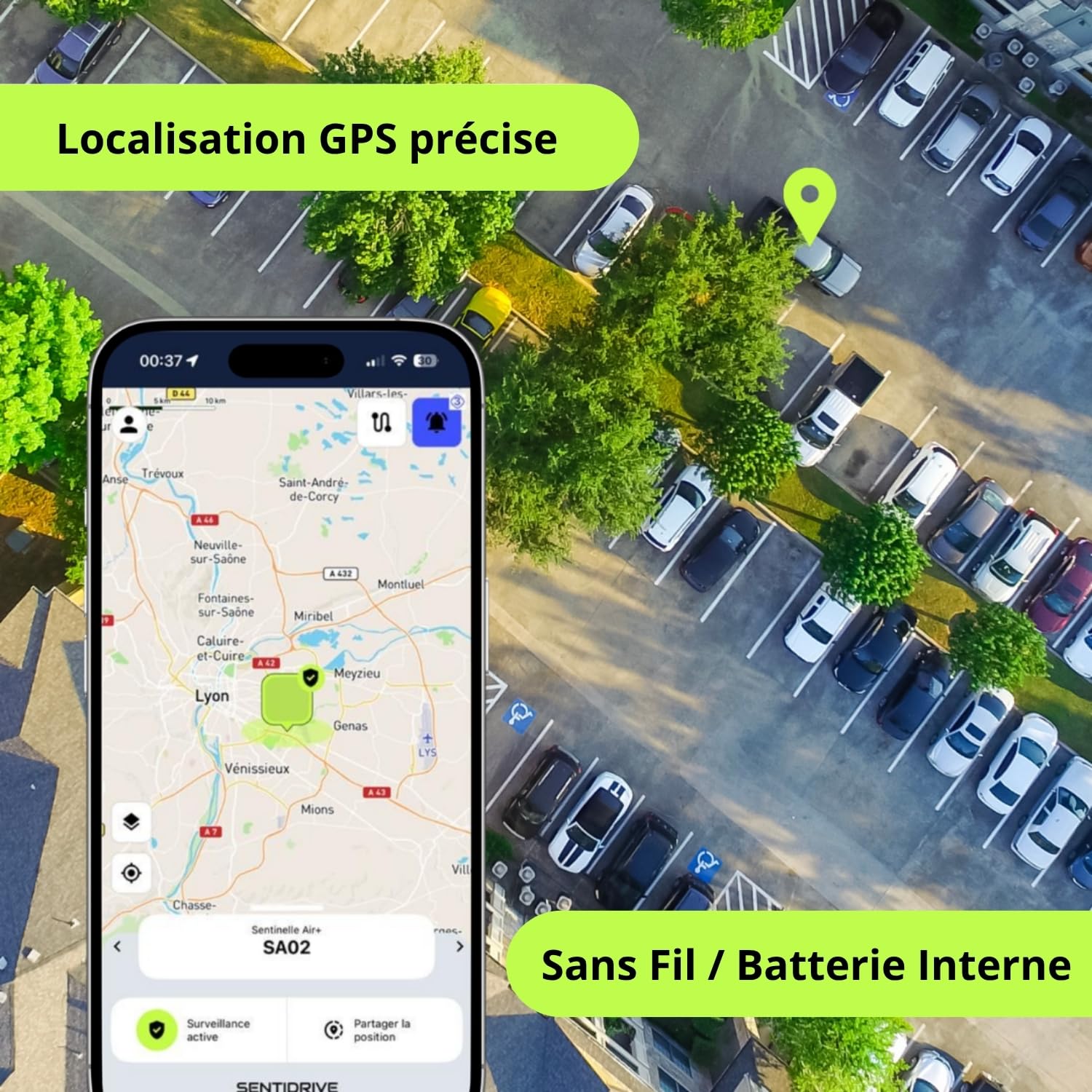 Rastreador GPS para coche independiente con batería – Rastreador GPS sin suscripción (solo caja) – Línea directa de asistencia 24/7 – Baliza GPS para coche de alta precisión (1 seg) – Detección en el
