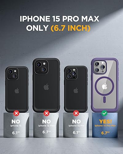 Miniatura 598 de Miracase Glass Series - Funda magnética para iPhone 15, compatible con MagSafe, de cuerpo completo, protector de pantalla de vidrio 9H integrado