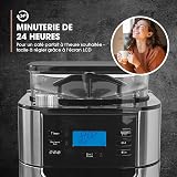 Barista Cafetière Filtre avec verseuse Isotherme 1L pur 12 tasses de café, Machine a cafe grain avec broyeur et écran digital, Fonction de minuterie - 2