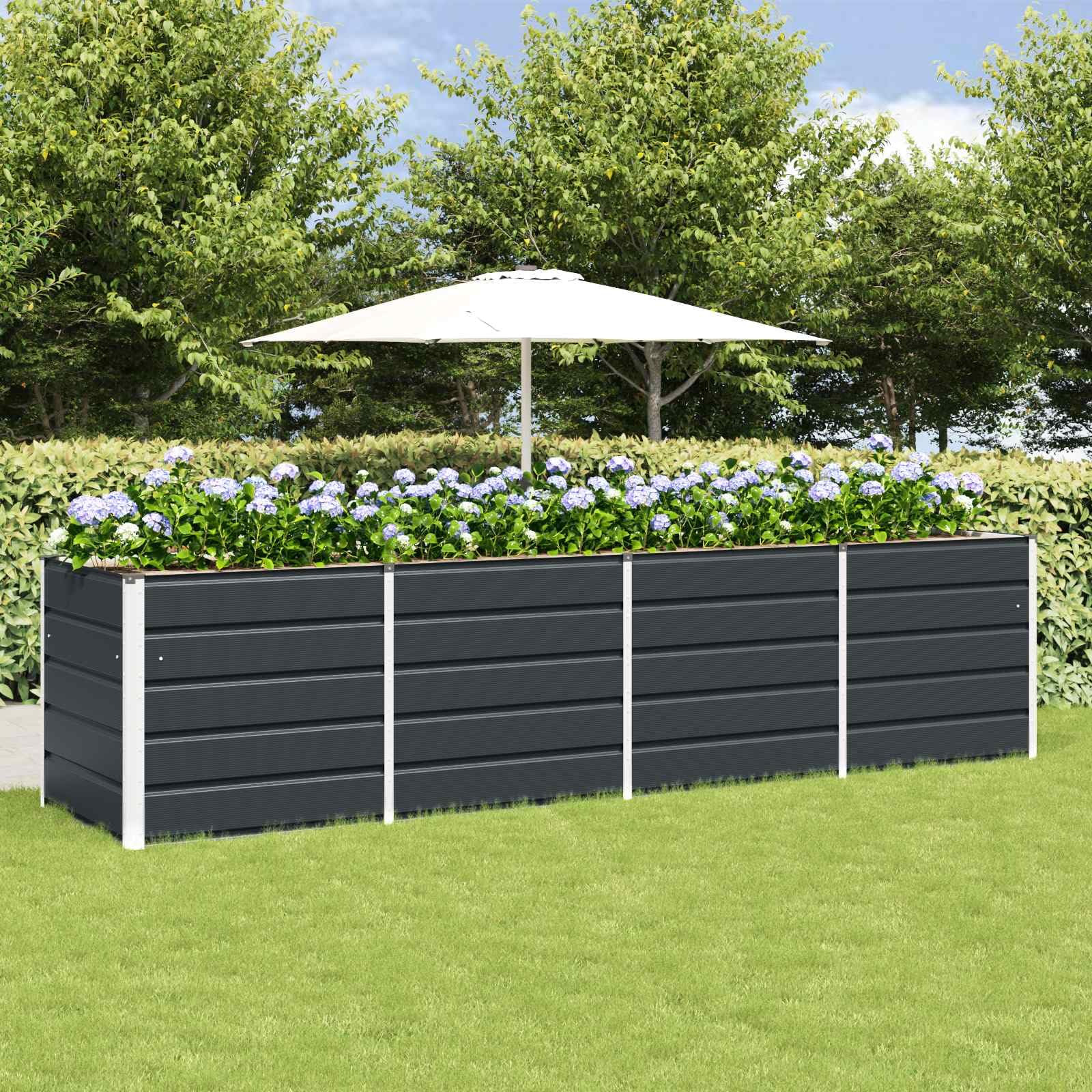 vidaXL Donica Antracyt 320 x 80 x 75 cm Stal