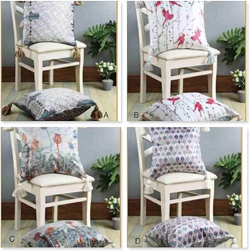 Miniatura 9 de SKOCH - Funda de cojín de terciopelo de la India  Funda de cojín con borlas  Cojín decorativo de estilo bohemio  Funda de cojín  Decoración del