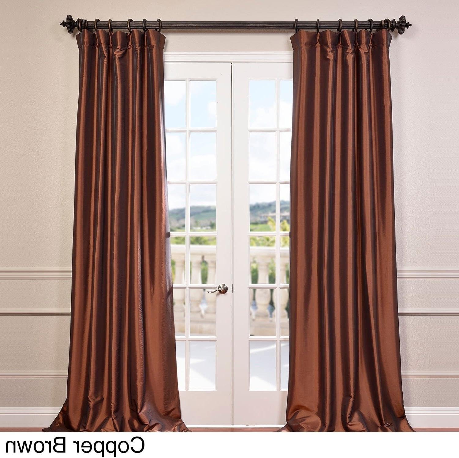 Amazon｜1pc銅ブラウンフェイクシルクタフタウィンドウカーテン1パネル120シルクポリエステル、ダークブラウンファブリックソリッドカラー