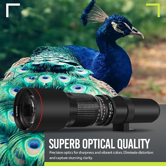 BM Premium High-Power 500mm-1000mm f/8 Manual Focus Prime Telephoto Lens for Canon RF Mount Cameras