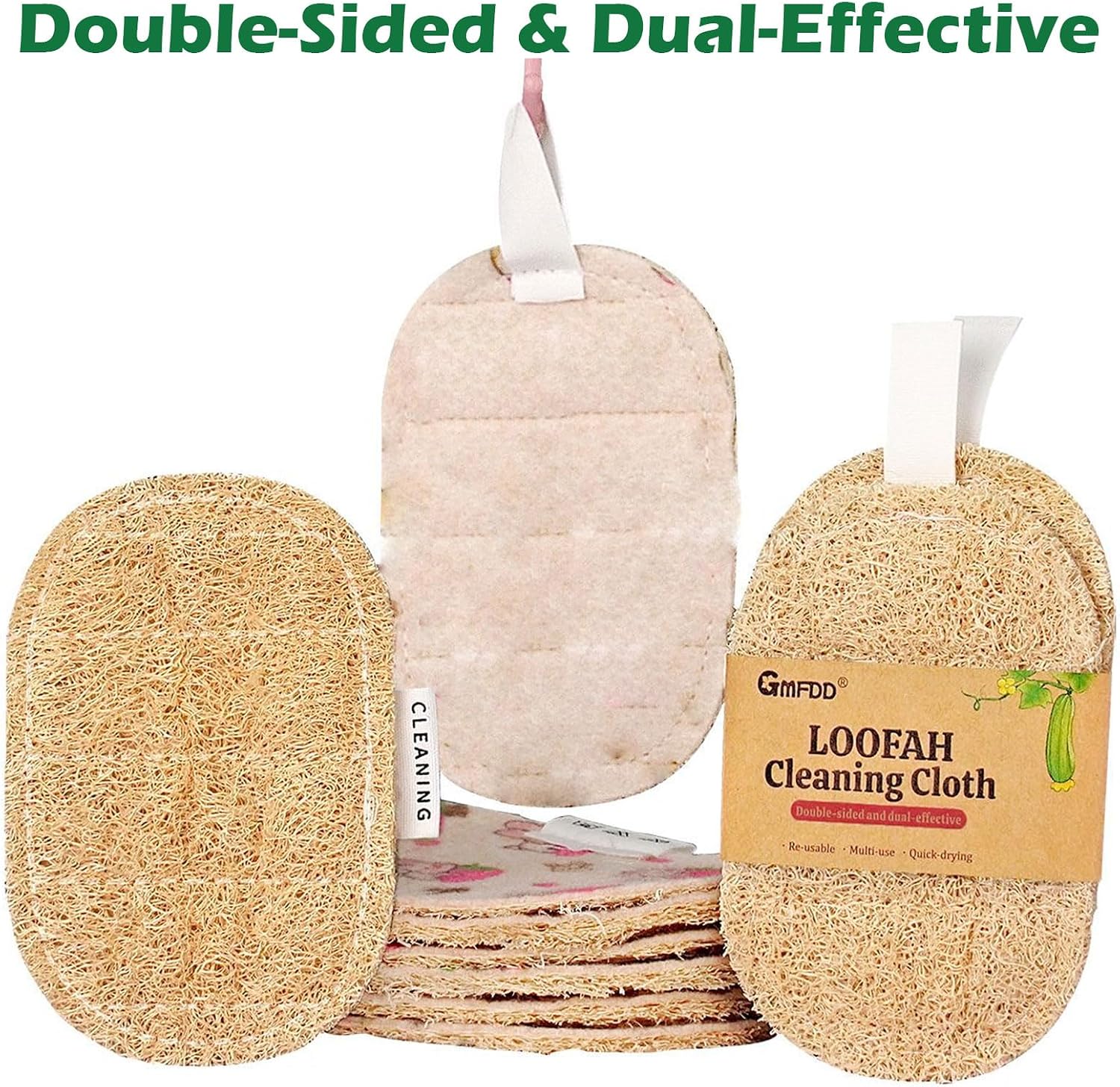 Loofah Scrubber Dishwashing Sponges, Organic Luffa Dish Scrubber, Wash Dishes Without Grease, Kitchen Degreaser Dish Cloth, Water Without Shedding Lint Scouring Pad for Kitchen - 6Pcs 3.15 × 4.7 in image 4