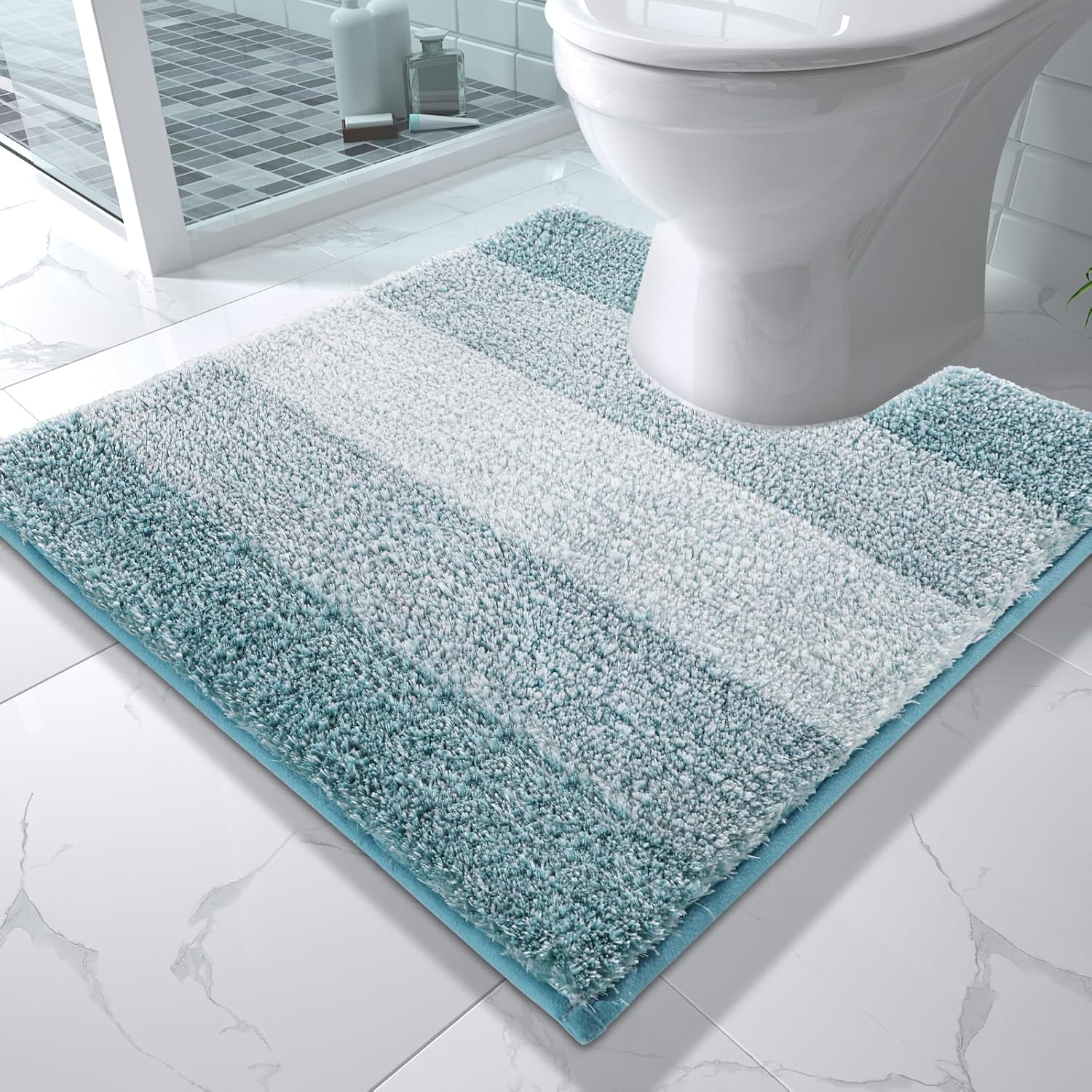 Amazon.com: Yimobra Luxury Toilet Rugs U Shaped, Flufyy Extra Soft ...