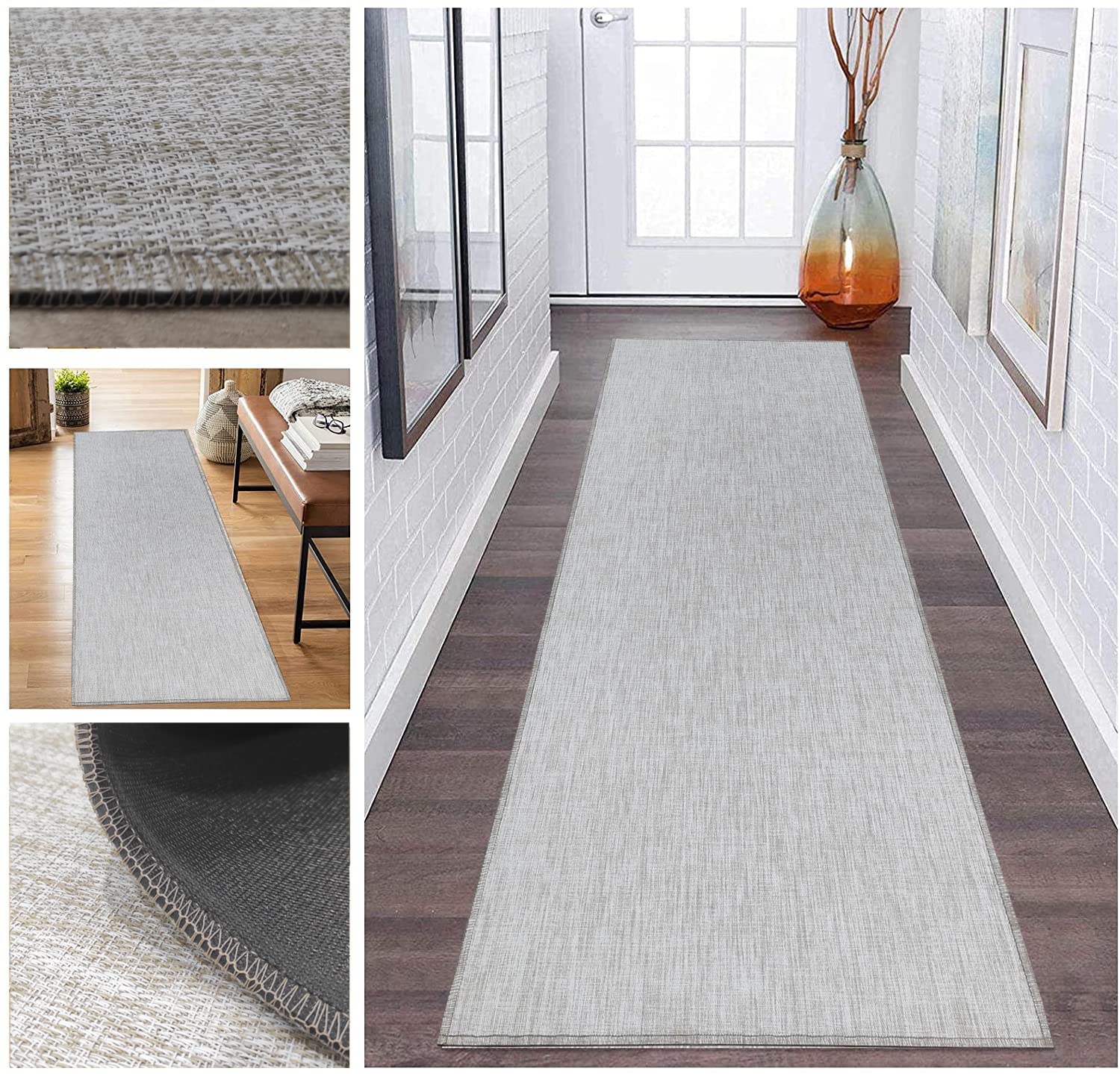 Tapis Long Antidérapant Beige sur Mesure pour Cuisine et Chambre