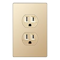 Vista 16 de ENERLITES Elite Series Duplex Receptacle with Screwless Wall Plate, Residential Grade Duplex Outlet, Tamper-Resistant, Grounding, 15A 125V, UL Silver