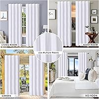 Vista 5 de HOMIDATE Cortinas de algodón texturizadas, juego de 2 paneles de ventana de 50 x 84 pulgadas, elegantes cortinas de baño de 84 pulgadas, cortinas