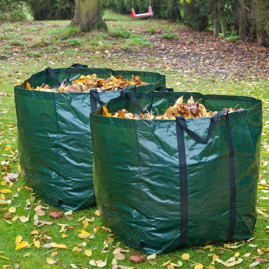 2 x Heavy Duty 150 Litre Garden Bag Waste Rubbish Grass Sack Waterproof Reusable Large