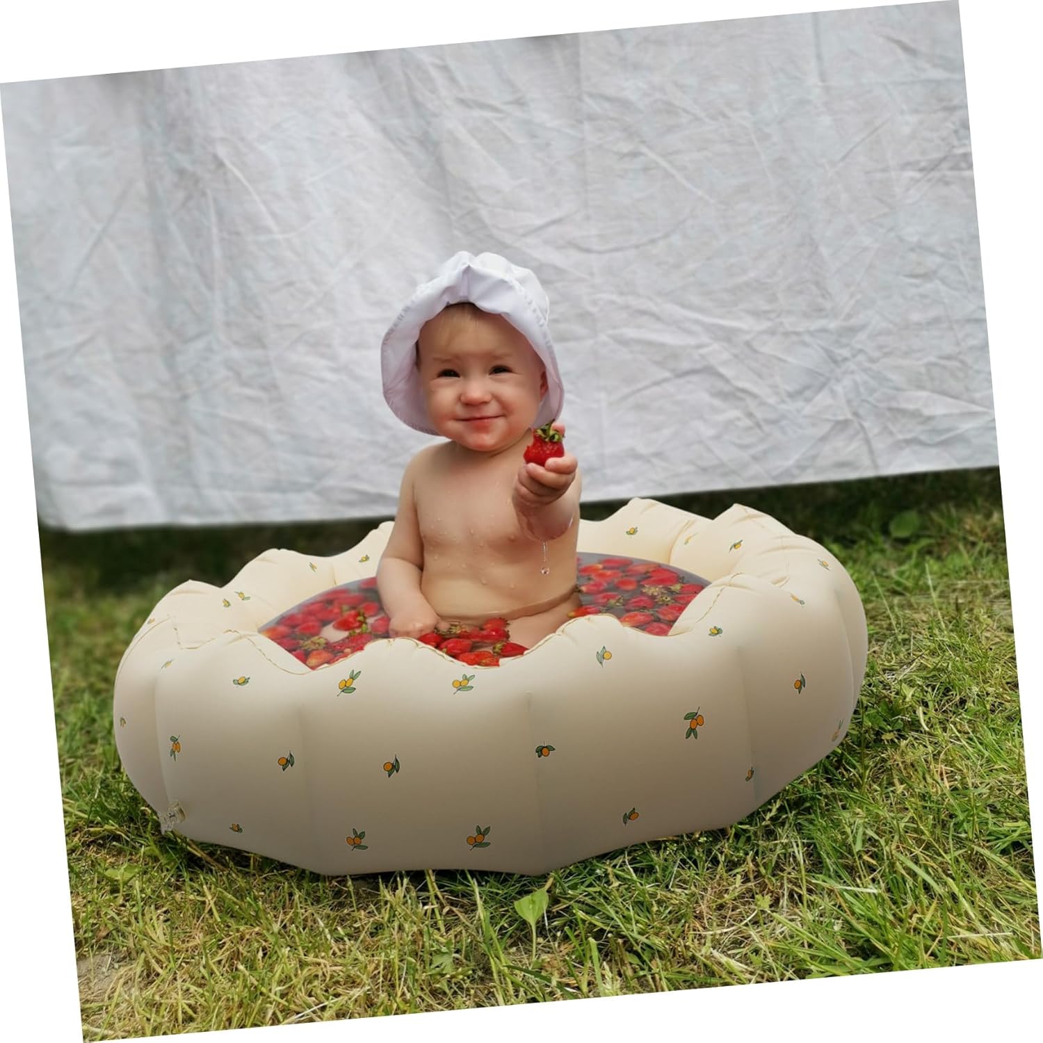 Inflatable Pool Bright Petal Design Reusable Summer Backyard Water Tub for Boys and Easy to Store and Carry Fun Supply Accessory