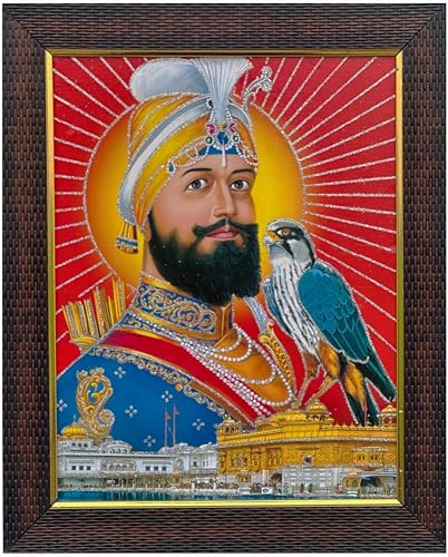 Sri Guru Gobnd Singh Ji Photo Frame | Premium Wooden Look | Sikh Religious Wall 