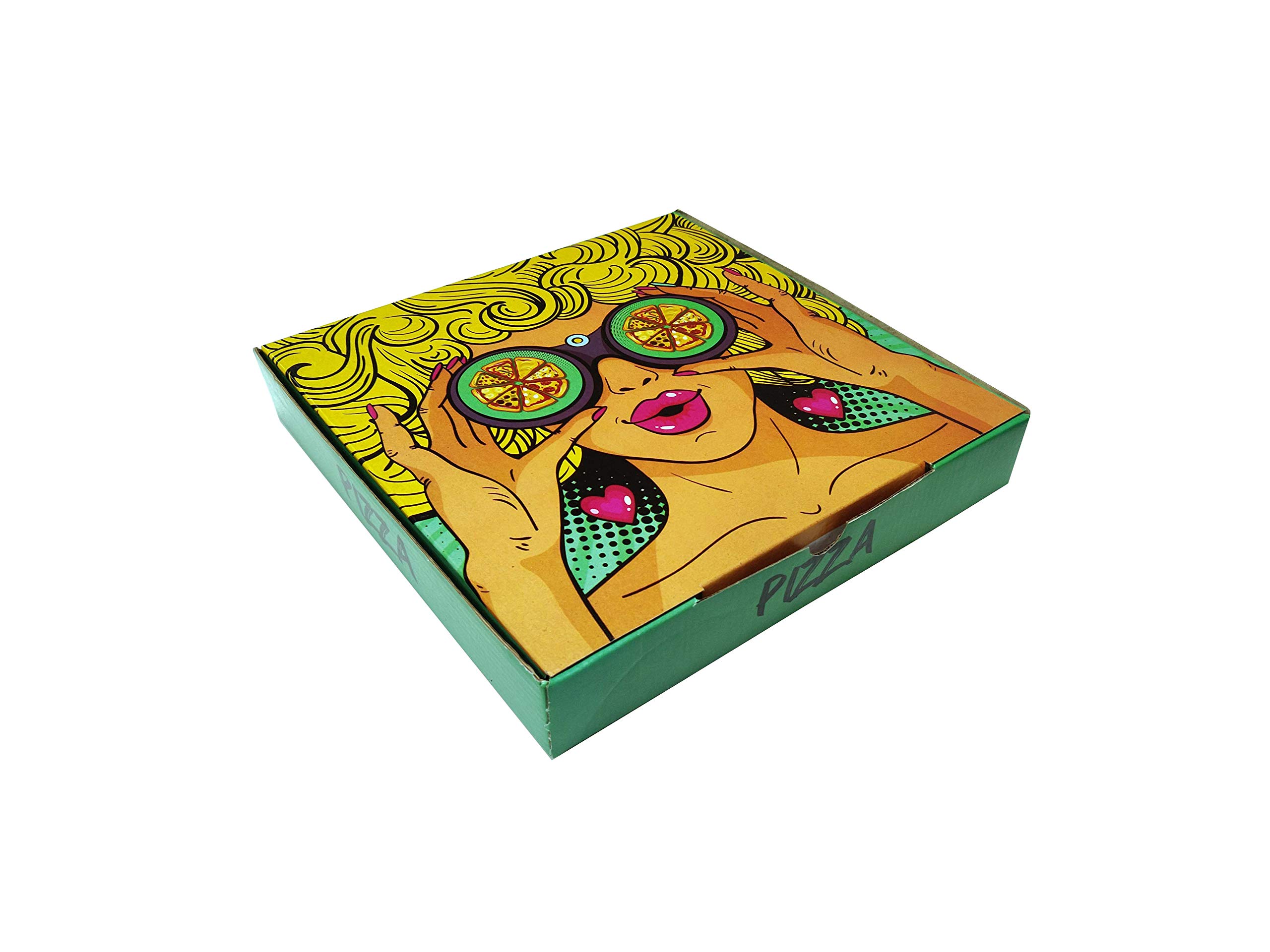 Kagaz Kreations Pizza box 10''x10''x1.5'' (Pack of 50 boxes), Corrugated box, 10 inches