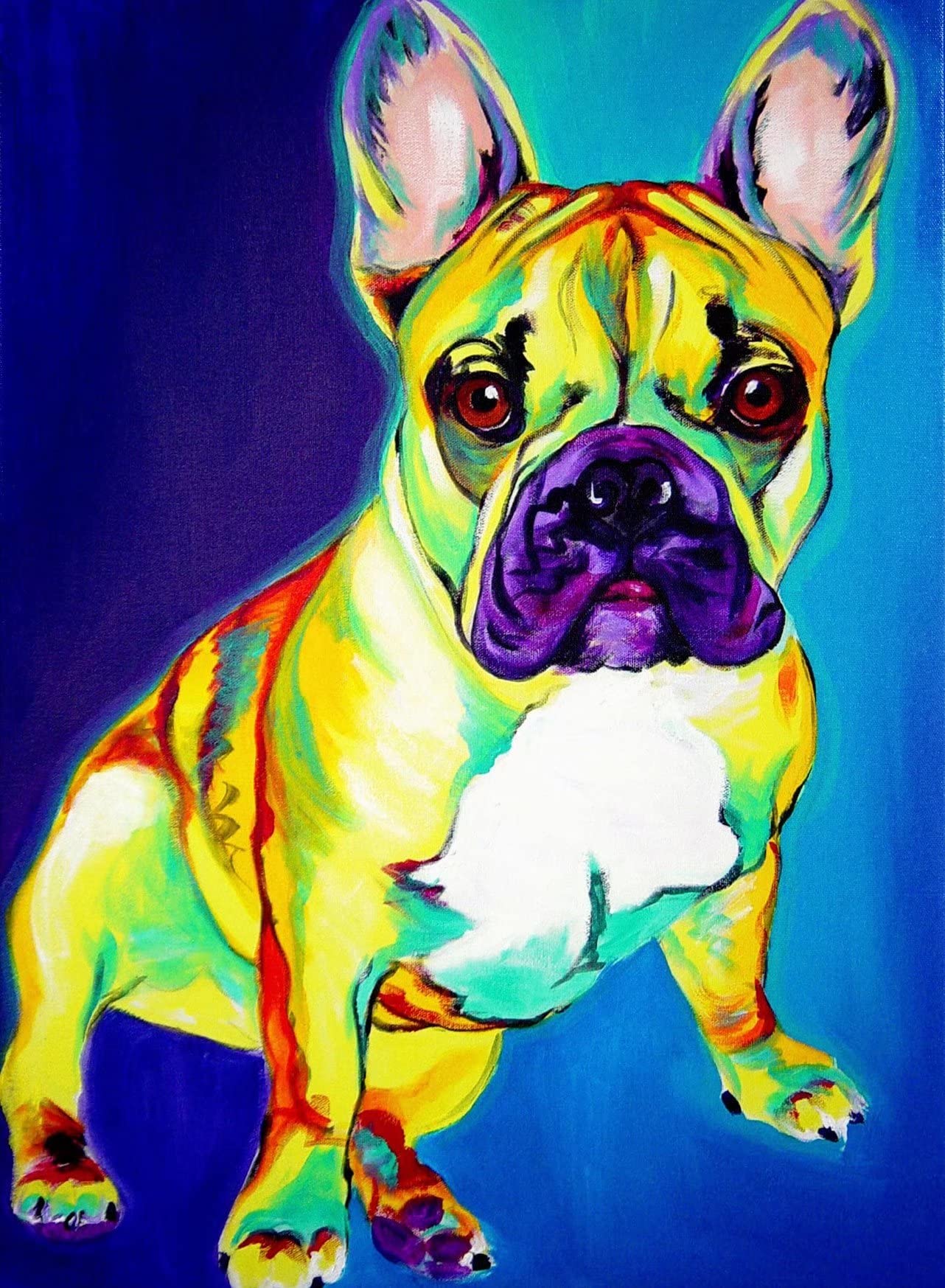 znwrr DIY Diamond Painting Kits for Adults, French Bulldog, 5D Diamond Painting, Adults and Children, Diamond Painting Pictures, Frameless 50x60cm