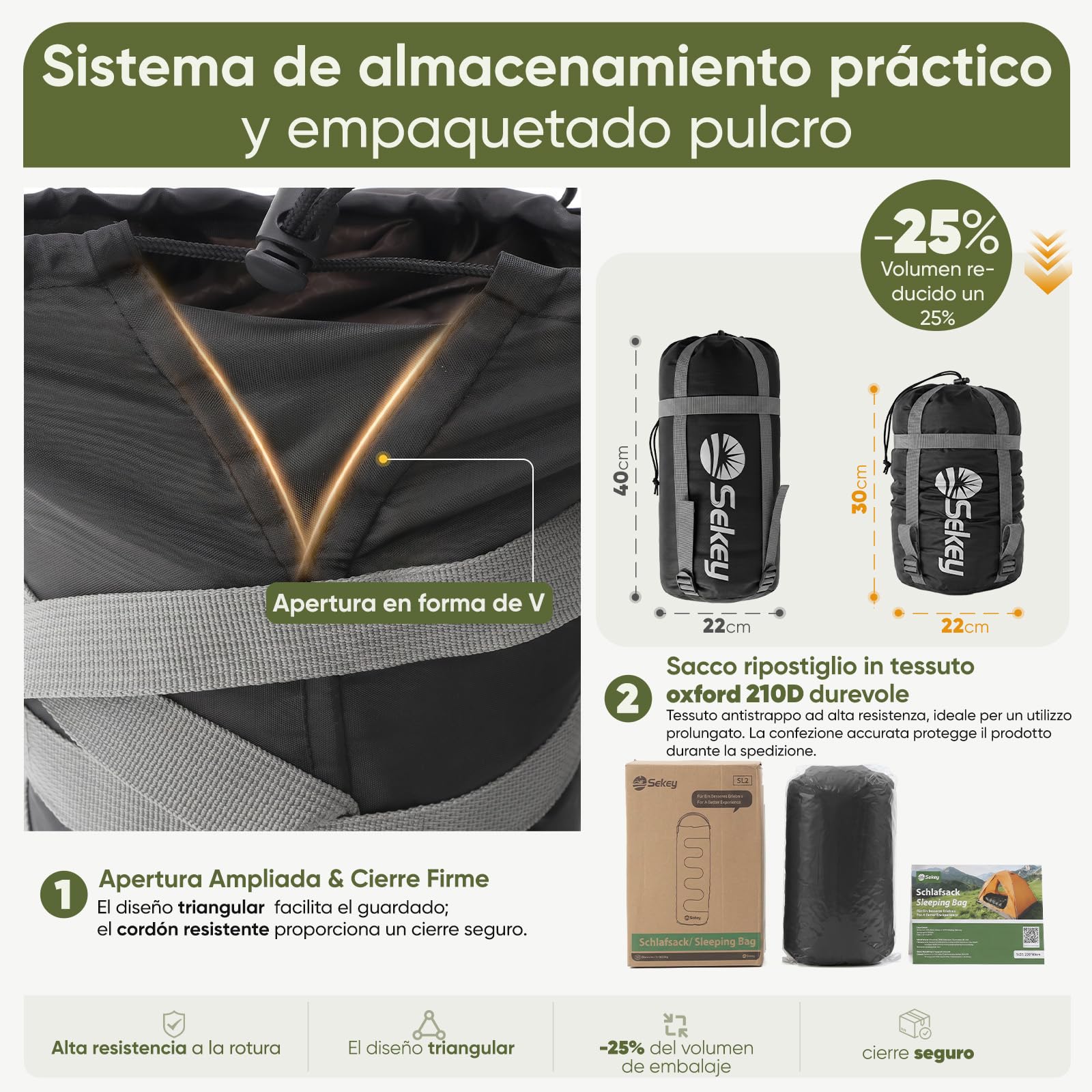 Sekey Saco de Dormir Adulto Rectangular, 1,35 kg 3 Estaciones, Saco de Dormir Ultraligero, 2-en-1 Manta, Cremallera Anti-atrapamiento, Ventilación Pies, 10-20°C, Camping y Outdoor, 220x80 cm