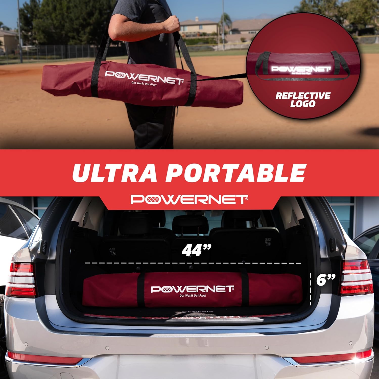 PowerNet Baseball Training Equipment Baseball Net, Portable Softball Batting Practice Pitching Screen, 7-FT I-Screen or A-Frame Pitching Net