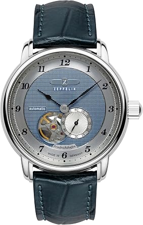 Zeppelin 8566-3 Mens Wristwatch, Blue, Blue