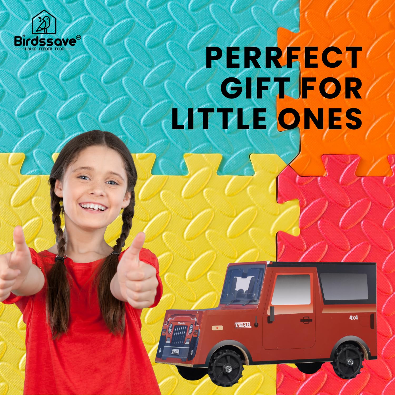 DJ Thar Dj Toy Dj Truck & Speakar With Multi Disco LED Light KidsFun With Endless Possidilities& Wooden Material With Bluetooth USB & Aux Cable Support Car Model Kit, Educational Toy and Gift for Kids 4