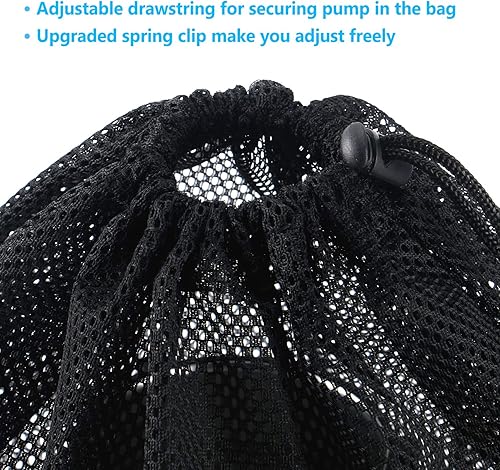 Miniatura 3 de Bolsa de barrera de bomba, paquete de 2 bolsas de filtro de bomba de estanque de 17.7 x 17.7 pulgadas, bolsa de malla de bomba grande, bolsa negra