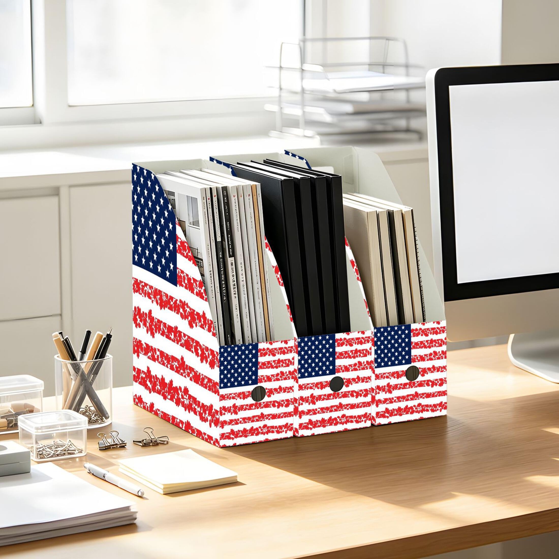 Soportes plegables para revistas para estante de escritorio