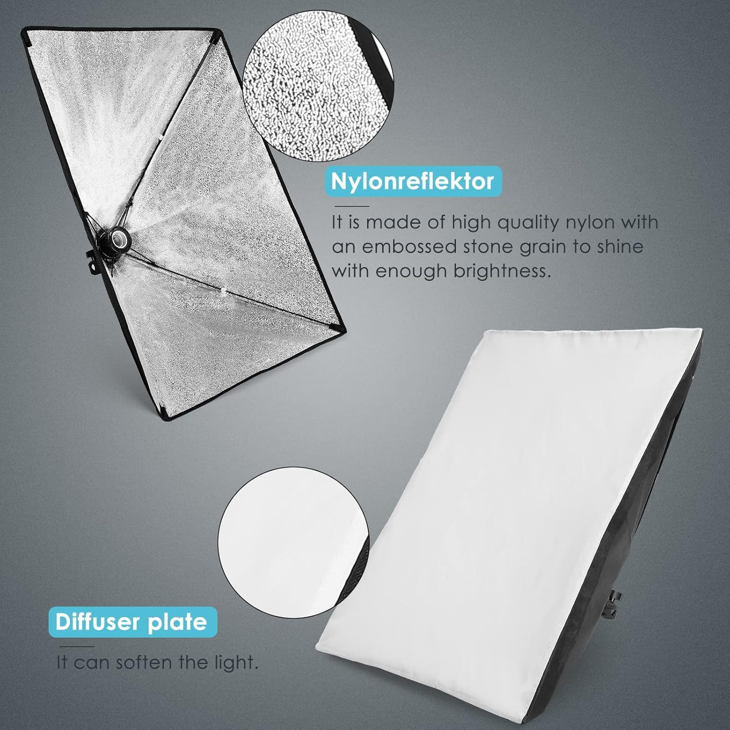 Foto- en verlichtingsstudioset, 2,6 m x 3 m, achtergrondsteunsysteem met led, 5-in-1 softbox, reflector, set voor professionele fotostudio voor portret en videofotografie