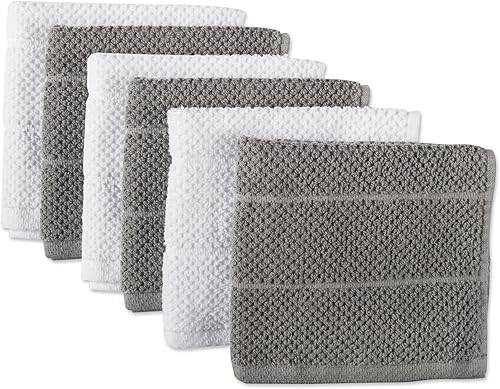 DII paquete de 4 repasadores 100% algodón con bucles ultra absorbentes para la limpieza y secado diario en la cocina, 16" x 26", color gris disponible en Yaxa Venezuela