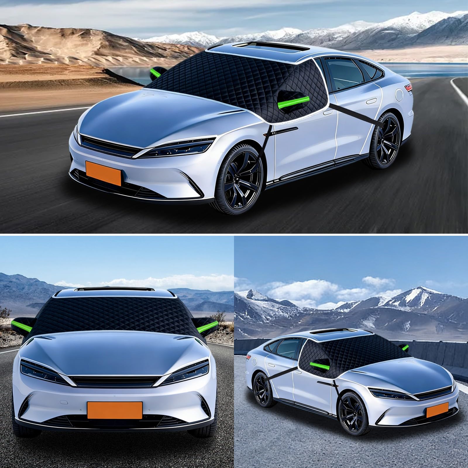 Generisch Frontscheibenabdeckung Scheibenabdeckung Auto Winter Frostabdeckung für Ford Mustang VI/VII Fastback 2015-2025, Enteisungsschutz, Sonnenschutz, Schneeschutz und Fensterschutz