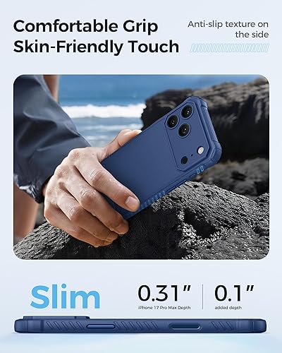 Miniatura 7 de Funda para iPhone 17 Pro Max con soporte y compatible con MagSafe y botón de captura de control de cámara, cubierta trasera resistente a prueba de