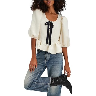 Free People Pamela Bow Top white alyssum