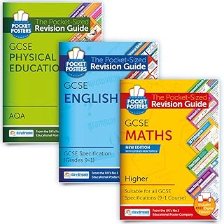 GCSE Maths (Higher), English & PE (AQA) Study Pack | Pocket Posters: The Pocket-Sized Revision Guides | GCSE Specification | FREE digital editions, accessible on computers, phones and tablets!