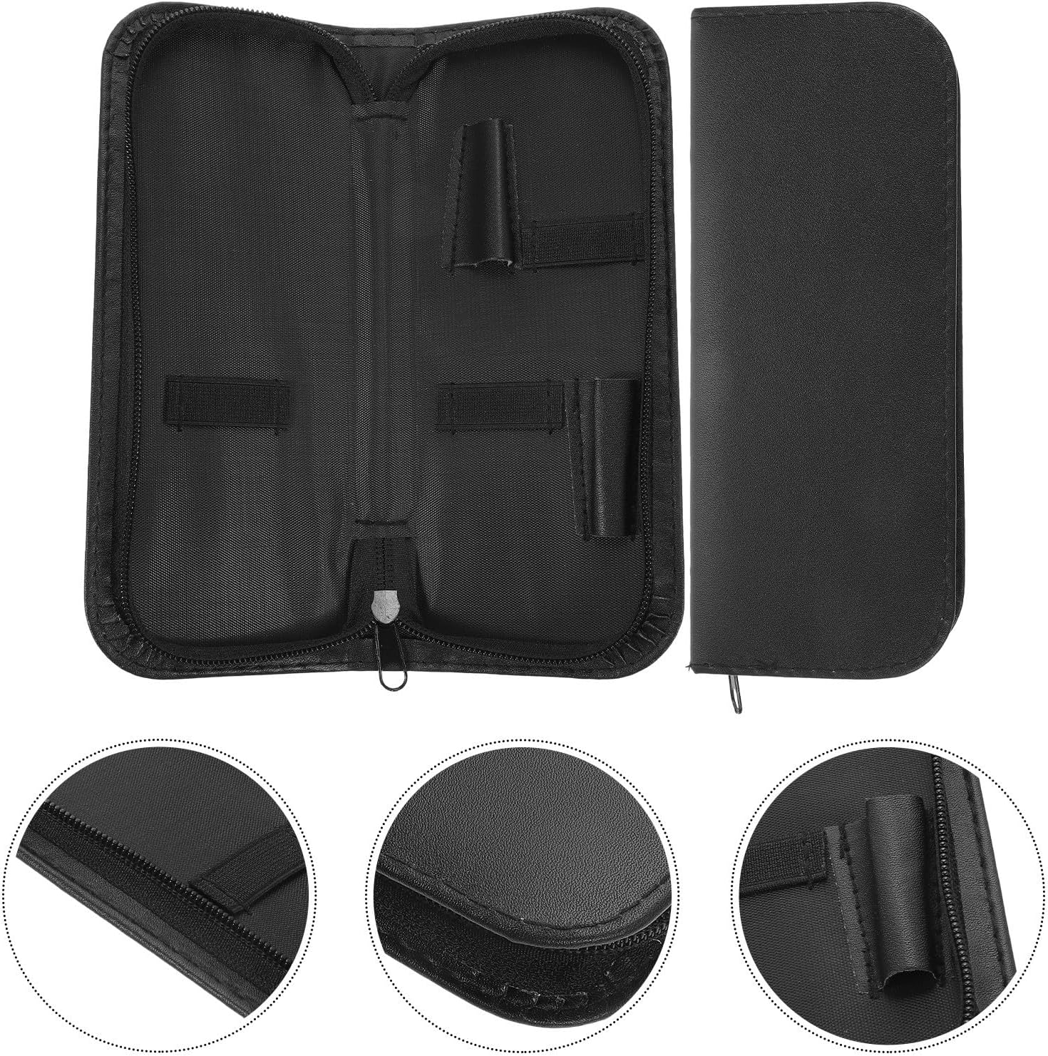 Leather Scissors Storage Case for Professional and Personal Use and Portable Design 2 Pcs with Proper Storage Space for Hair Cutting Scissors Shear Pouch Bag