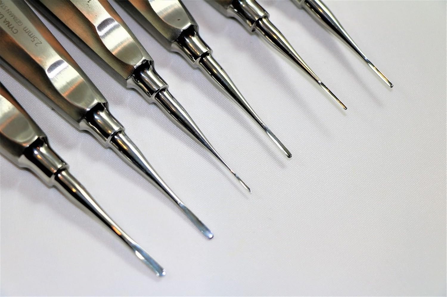 New Premium German 6 Each Straight Dental EXTRACTING LUXATING APICAL Root TIP Elevator 0.75 1 Plus 1.5 Plus 2 Plus 2.5 Plus 3MM CYNAMED
