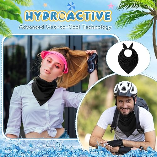 Miniatura 6 de 4 bandanas refrescantes para hombres y mujeres, bandanas que absorben la humedad, bufandas, protección solar que se enfría al instante cuando está