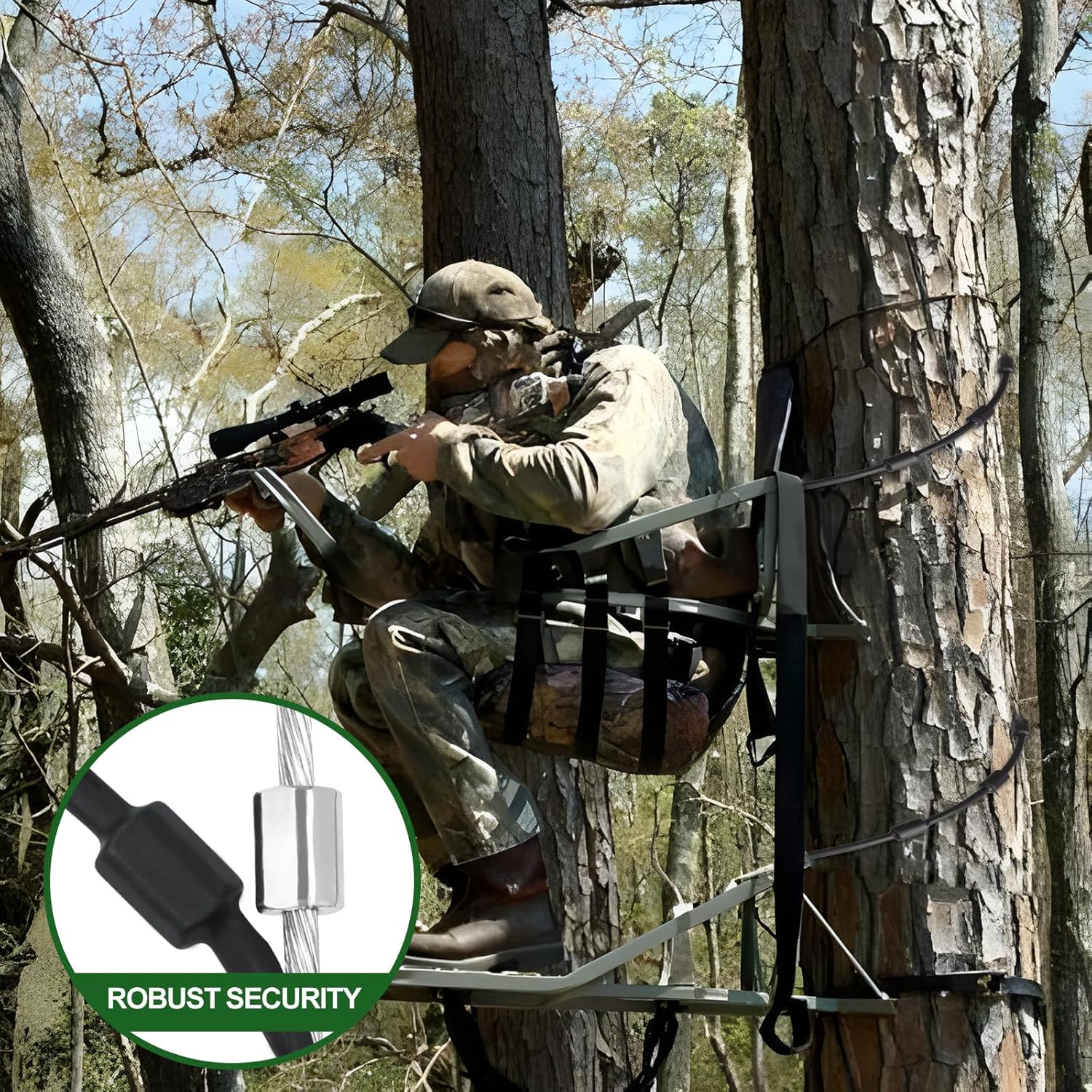 RoseDoes Replacement Tree Stand Cables, 68" Treestand Replacement Cables,Pair of Replacement Cables for Climbing Treestand, Climbing Tree Stand Accessories,Hunting Tree Stand Accessories