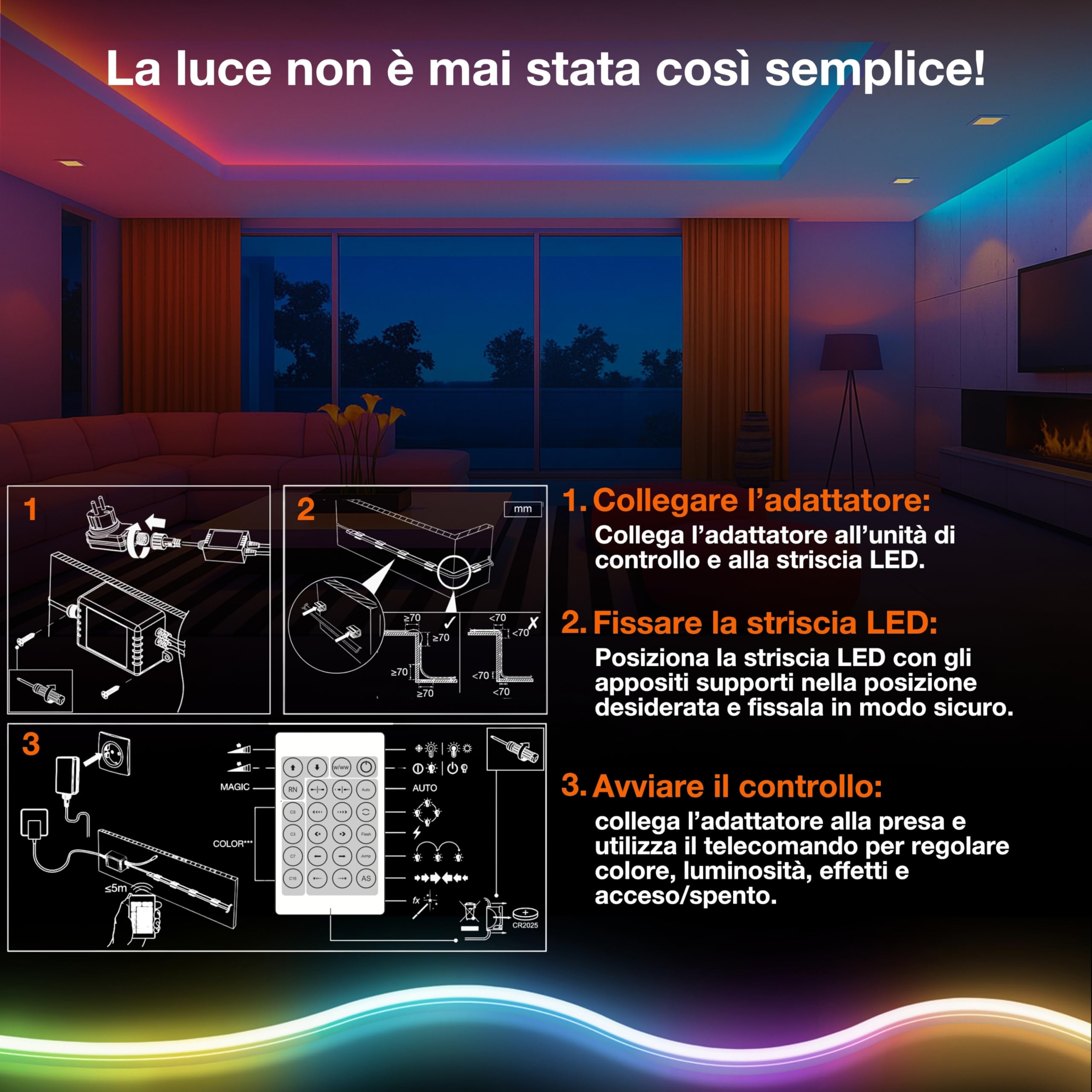 LEDVANCE SMART WIFI NEON FLEX MGC RGB RC strisce LED colorate per uso esterno con tecnologia WiFi e distribuzione omogenea della luce; dimmerabile; bianco; silicone; 3 m; lampadina non sostituibile