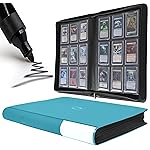 D DACCKIT Toploader Binder, Holds 288 Toploaders - 9 Pocket Top Loader Binder for 3 x 4 Rigid Card Holders for Trading Cards or Sports CardsModel C - Classic Turquoise