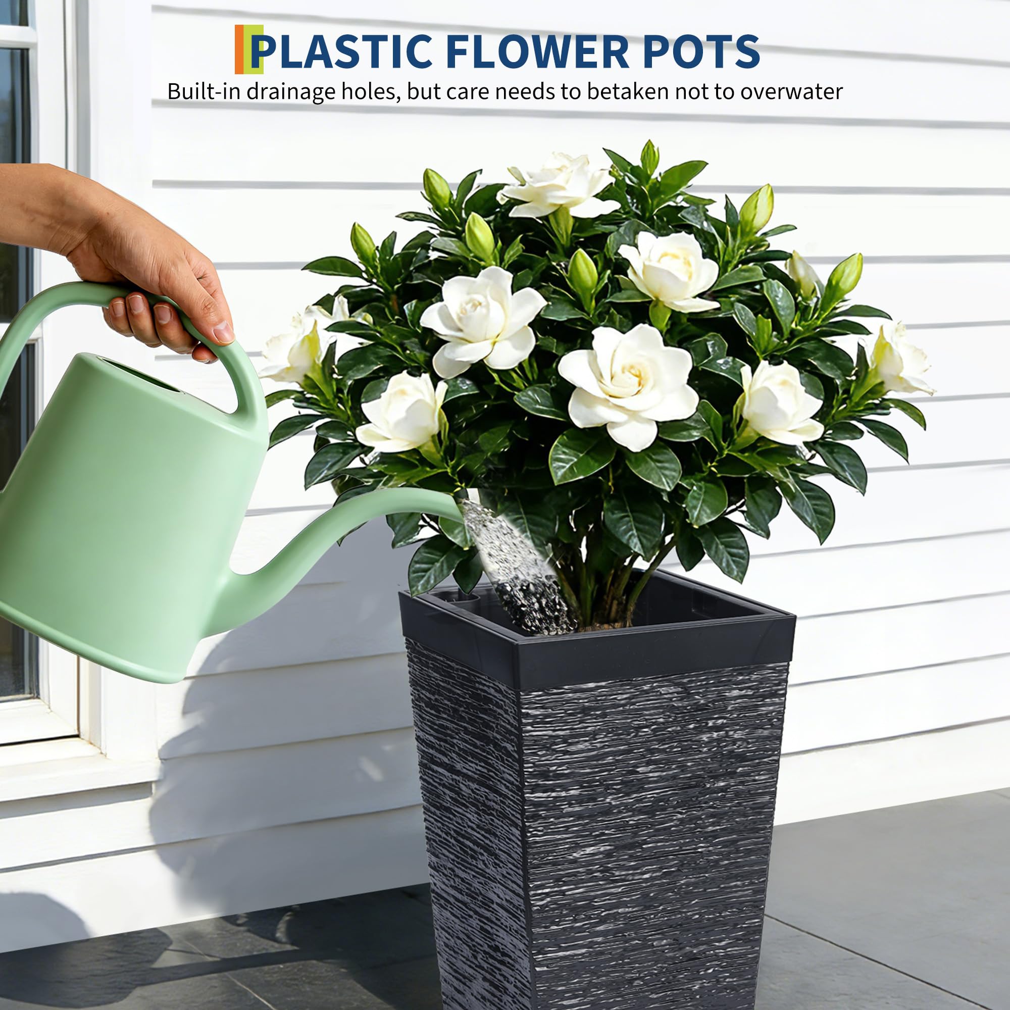 Planter with plant installed
