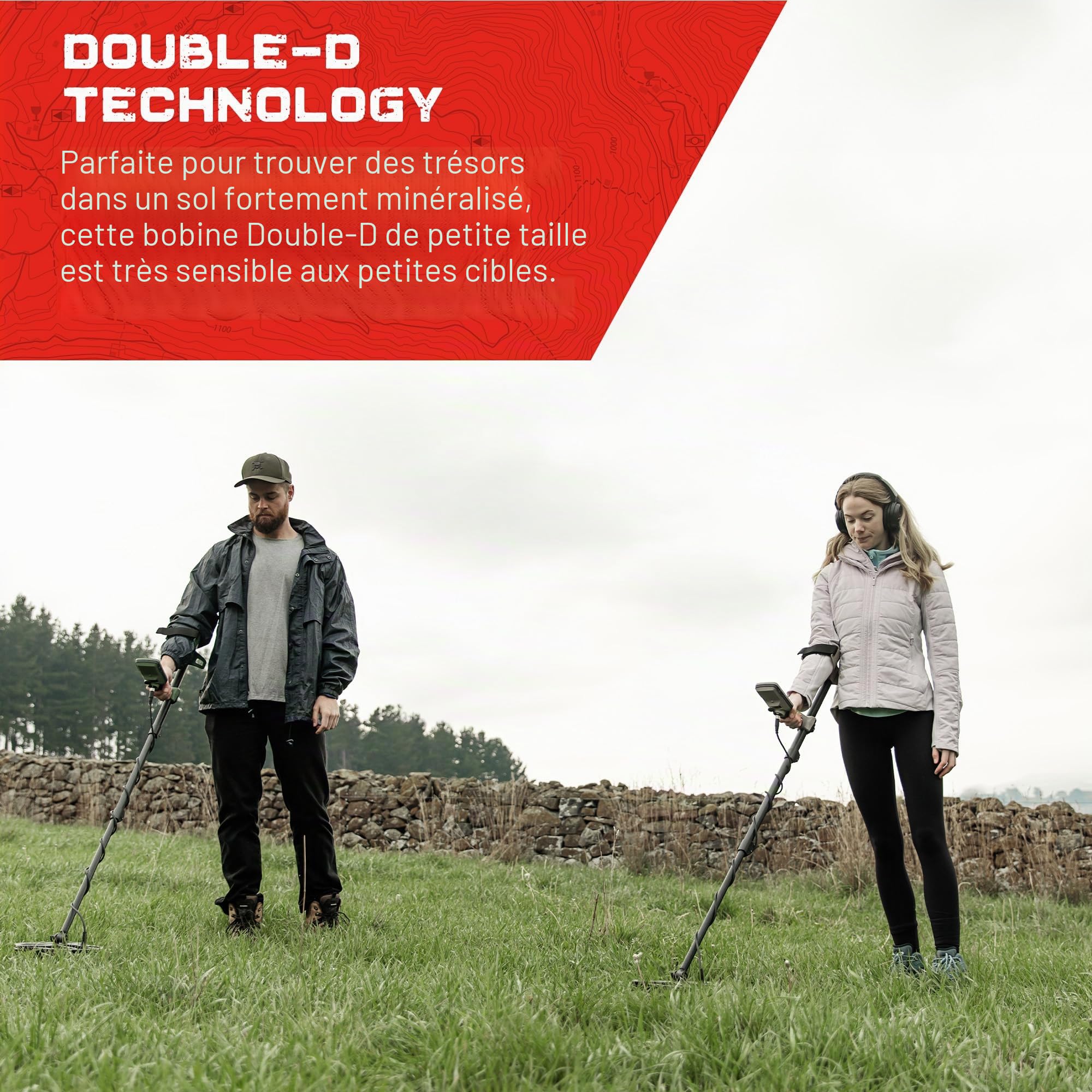 MINELAB V8X Double-D avec SKIDPLATE. Détecteur de métaux étanche jusqu'à 5 m 1P68 pour X-Terra Pro. Hobbyistes et Professionnels.