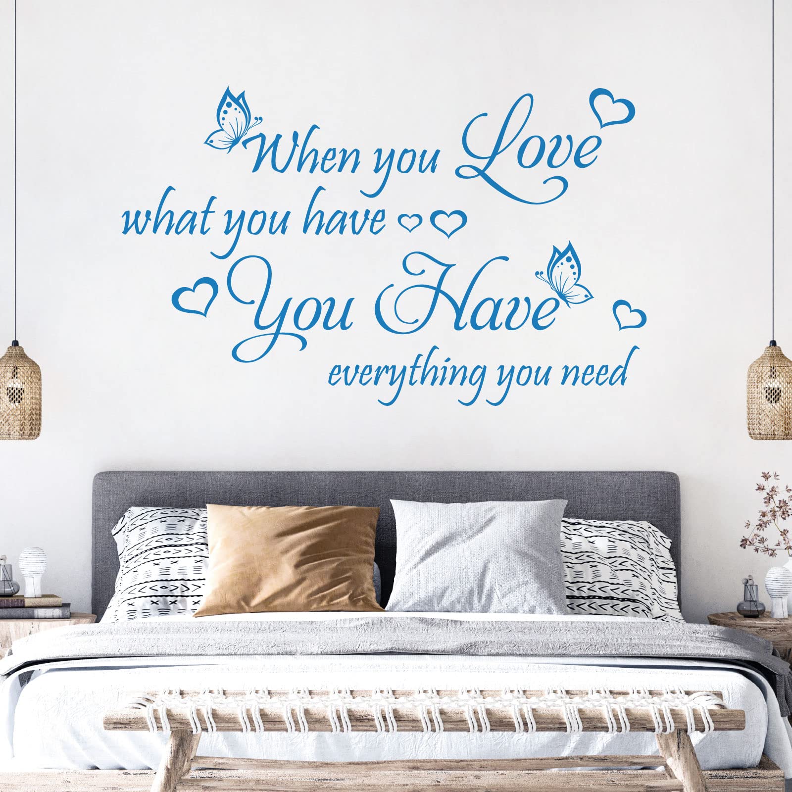 When You Love What You Have, You Have Everything ... - Quote Decal Wall Sticker [XLarge] [Ocean]