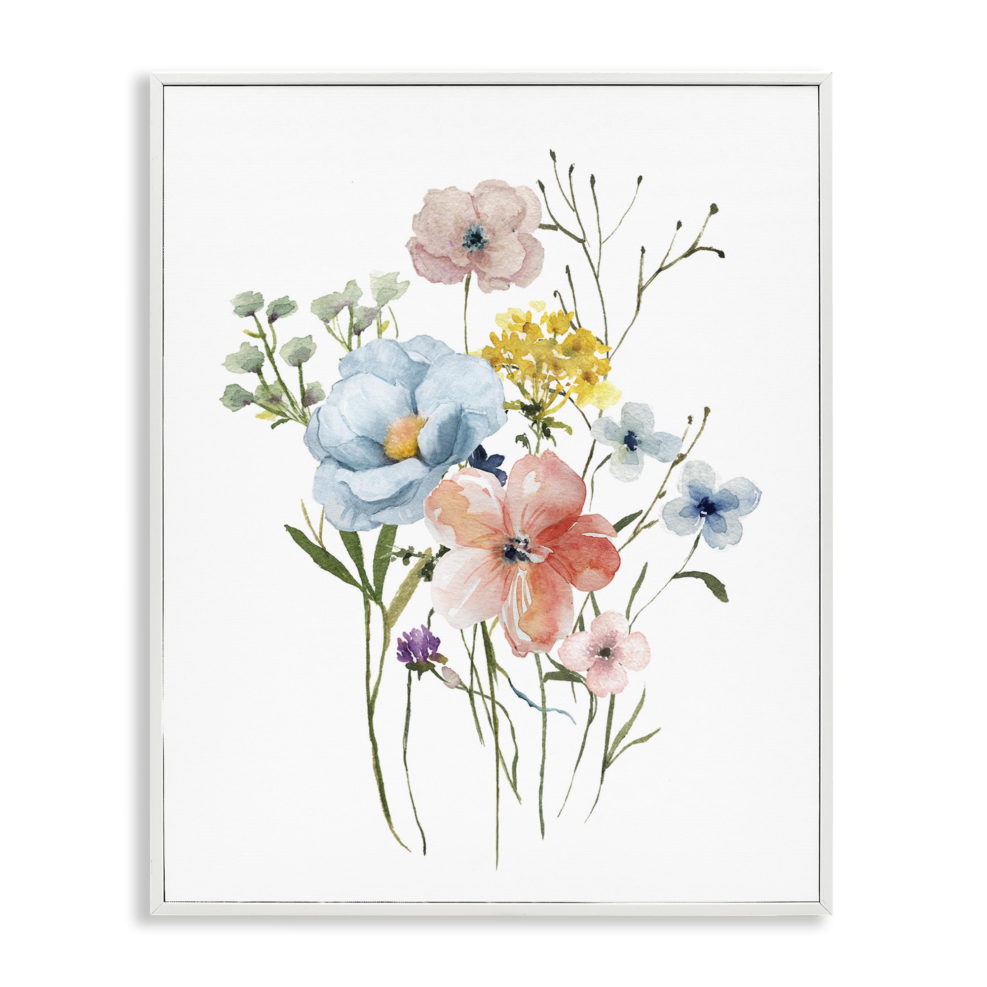 Stupell Industries 'Spring Meadow Wild Flowers', Framed Giclee Art, White, 24 x 30 Inches, Easy to Hang and Sturdy, Made in USA, by Livi Finn