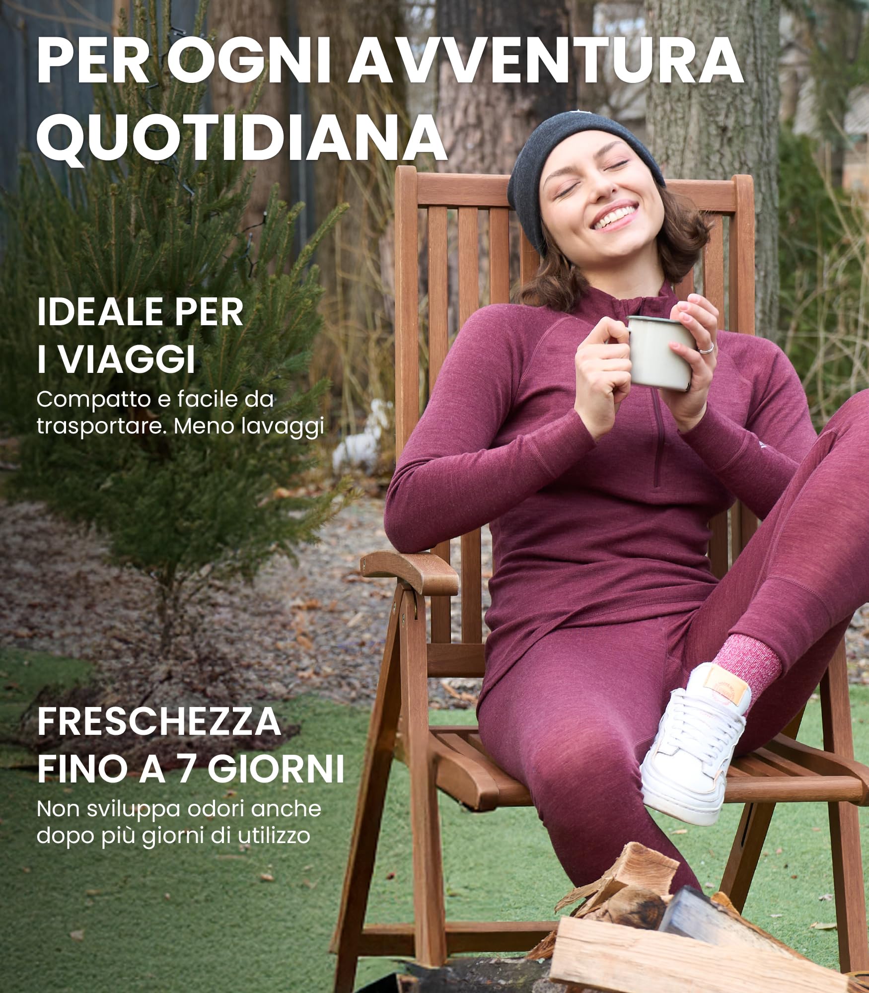 Merino.tech Maglia Donna Merino Wool Mezza Zip - 100% Intimo Termico Lana Merino Lite, Medio Peso, Pesante e Calzini