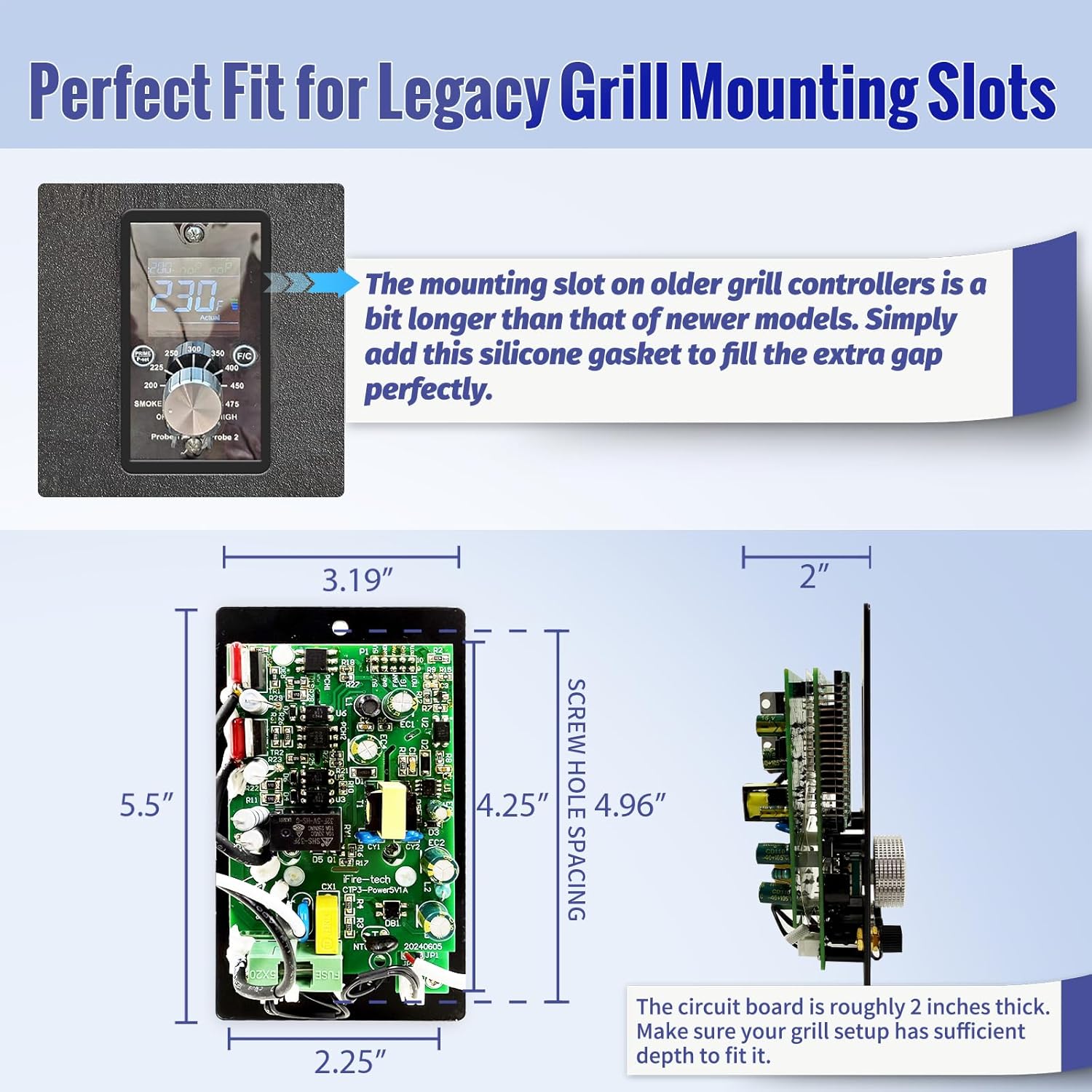 Upgraded WiFi Controller Replacement for Pit Boss、Traeger、Z Grills、Asmoke Pellet Grills, Digital Charcoal Grill Smoker with Smart APP Control & Real-Time Temp Monitoring, Incudes 2 Meat Probes