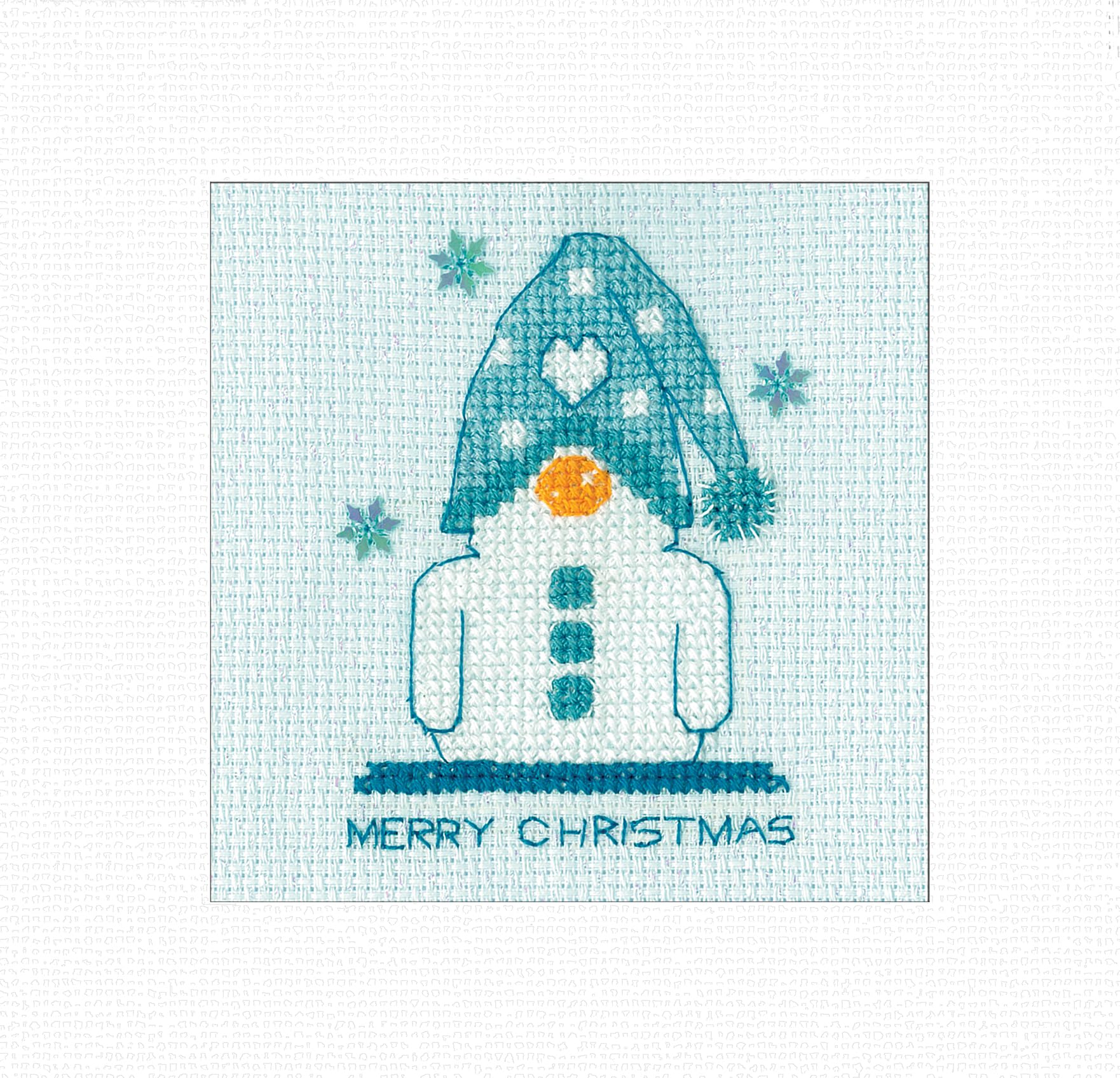Heritage Crafts N/A Sparkle & Sequi Christmas Card Cross Stitch Kit - Frosted Sowma Cross Stitch Card Kit