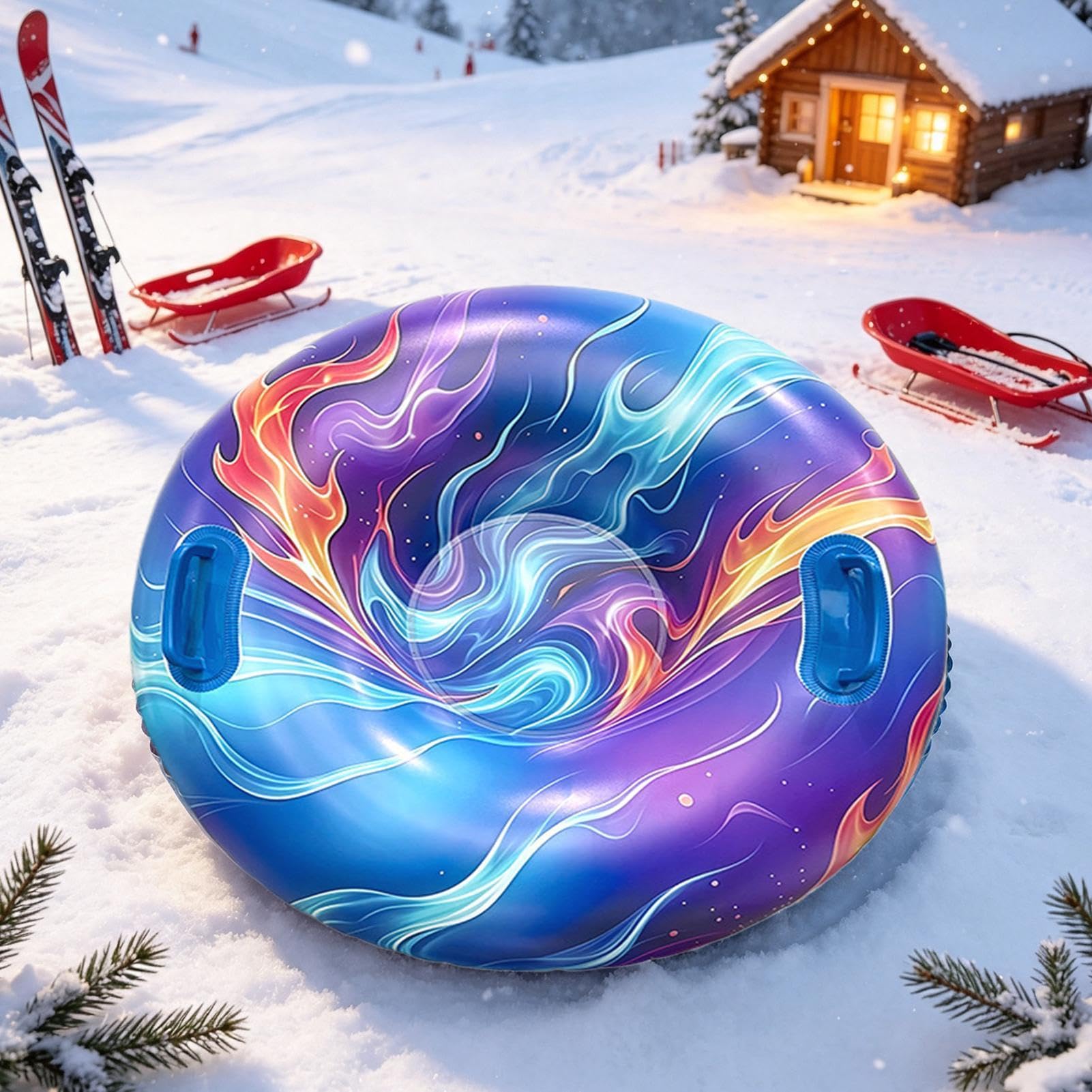 Snow - Tubi ultra resistenti per slittino gonfiabile e rimorchiabile con | Slittino Tubo Delle Neve Per La Stagione Inverno, Sci, Lago, Fiume, Piscina, Spiaggia E Parco Tempo Libero All'aperto